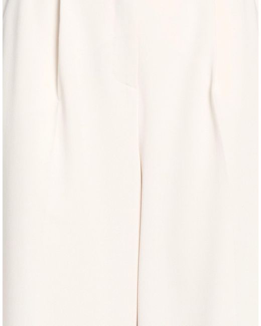 Herno White Ivory Pants Polyester, Viscose, Elastane