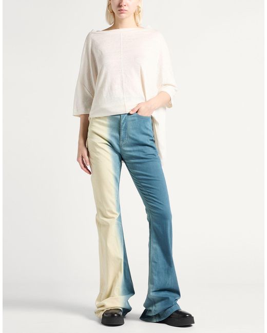 Rick Owens Blue Slate Jeans Cotton, Polyester, Rubber