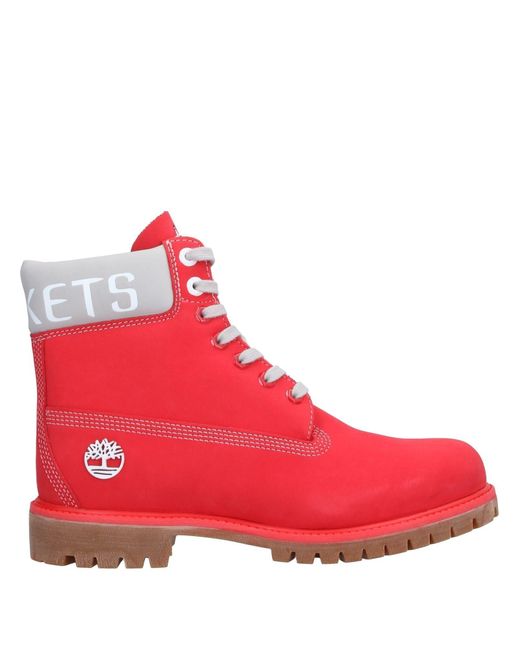 Timberland Nba Collection Houston Rockets Lace-up Leather Boots in Red ...