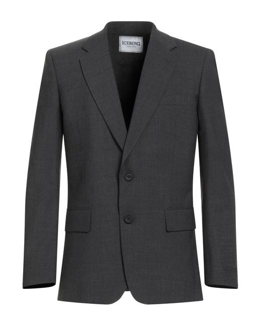 Iceberg Black Blazer Polyester, Wool, Elastane for men
