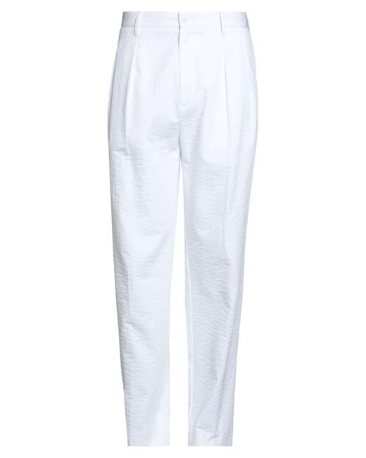 Giorgio Armani White Pants Cotton, Polyamide for men