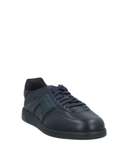 Santoni Blue Midnight Sneakers Leather for men