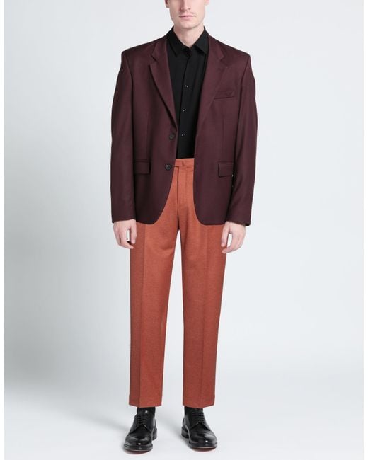 Incotex Red Pants Virgin Wool for men