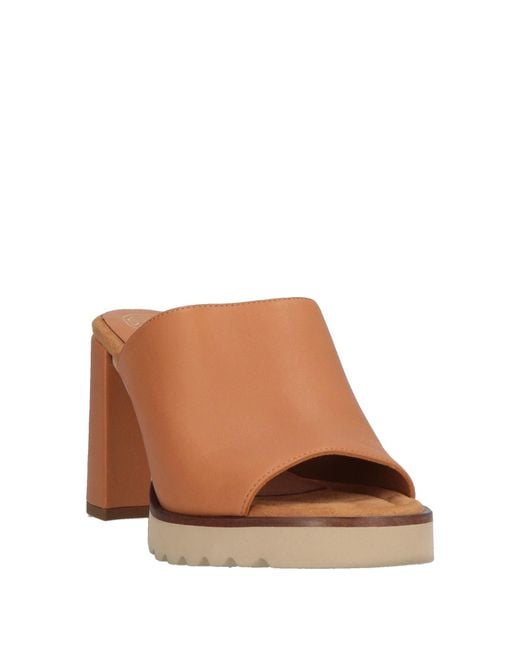 Unisa Brown Camel Sandals Leather
