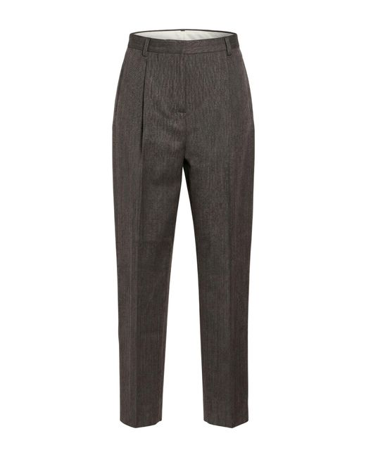Tory Burch Gray Lead Pants Wool, Polyester