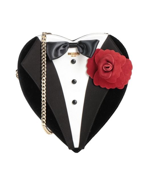 Moschino Black Cross-Body Bag Textile Fibers