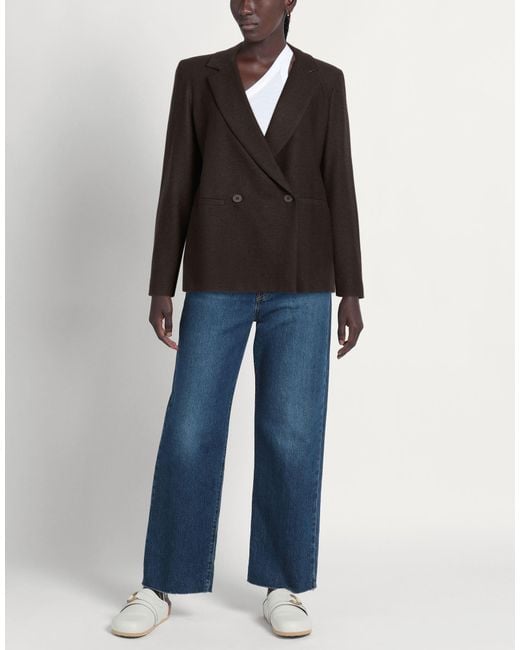 Niu Black Dark Blazer Polyester, Viscose, Wool, Elastane