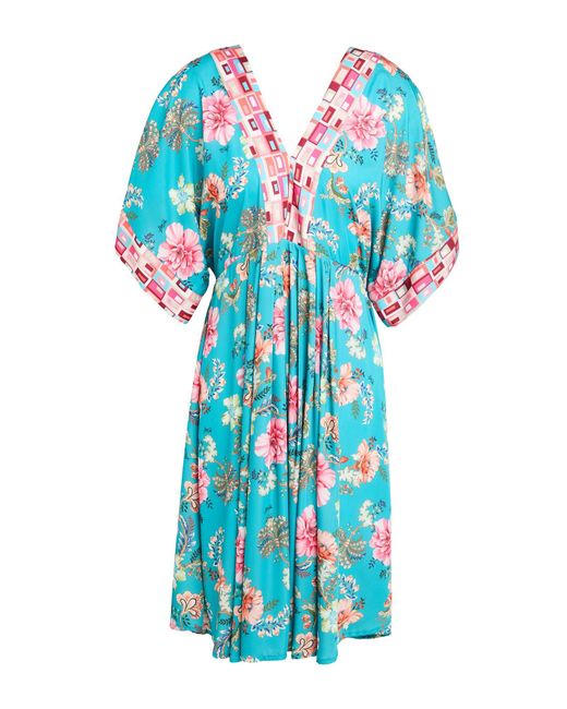 Liu Jo Blue Midi Dress Polyester, Elastane