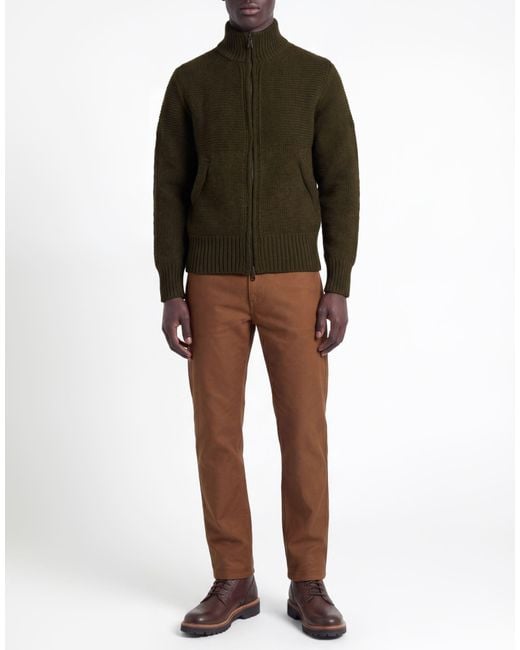 Irish Crone Green Military Cardigan Wool for men