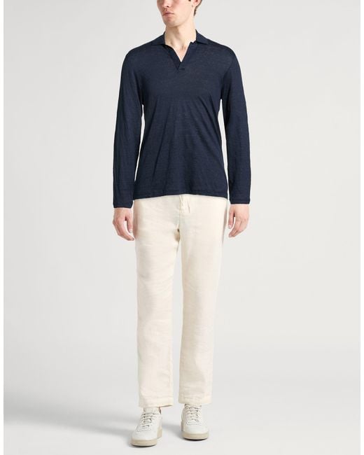 Barba Napoli Blue Sweater Linen for men