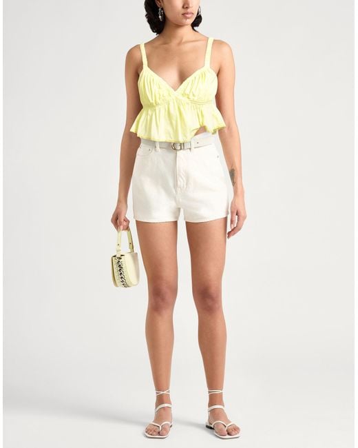 Pinko Metallic Denim Top Cotton