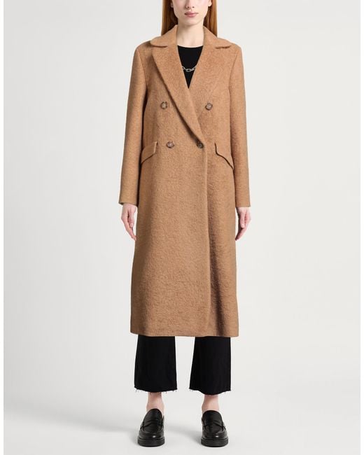 Eleventy Natural Camel Coat Alpaca Wool, Wool