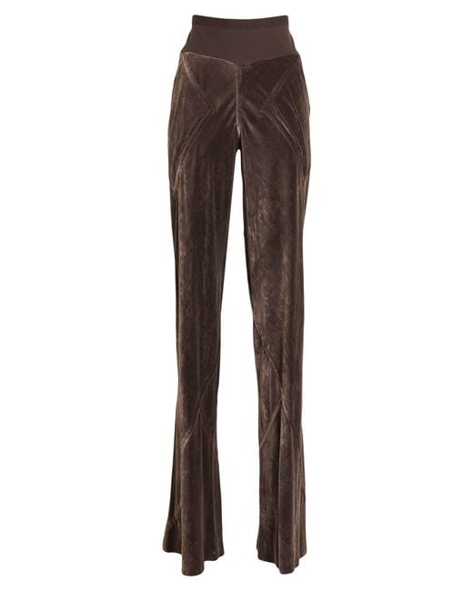 Rick Owens Brown Pants Viscose, Silk, Cotton, Polyamide