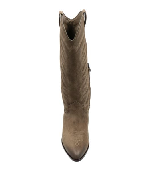 Ash Brown Khaki Boot Leather