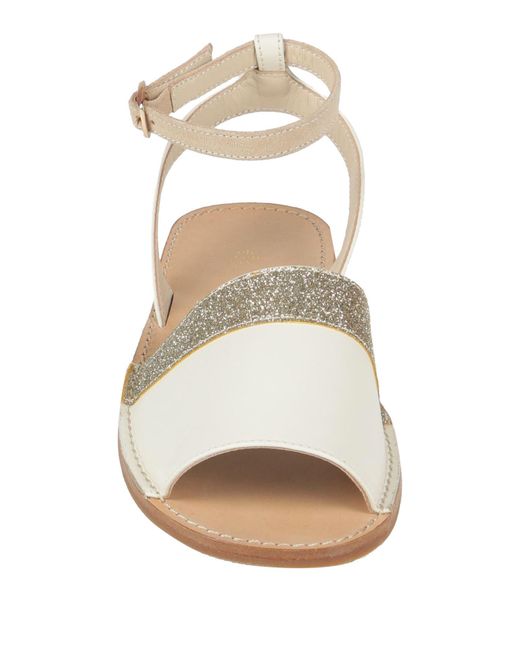 Eleventy White Sandals Leather