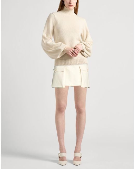 Tom Ford Natural Mini Skirt Cotton, Elastane