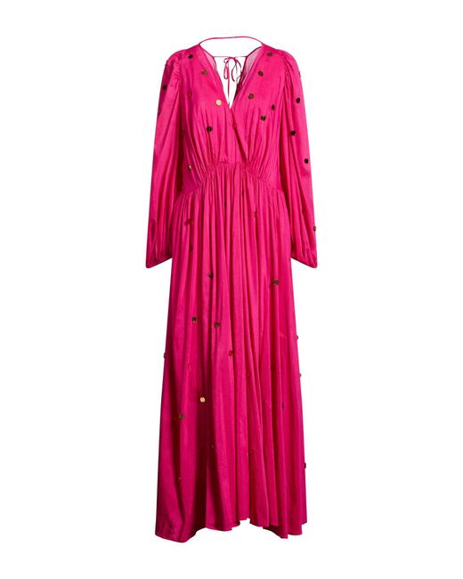 Forte_forte Pink Fuchsia Maxi Dress Cotton, Silk, Acrylic
