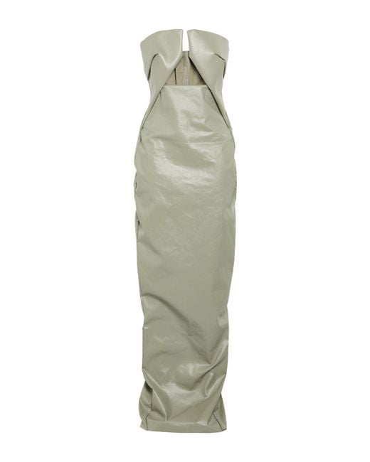 Rick Owens Green Maxi Dress Cotton, Elastomultiester, Elastane