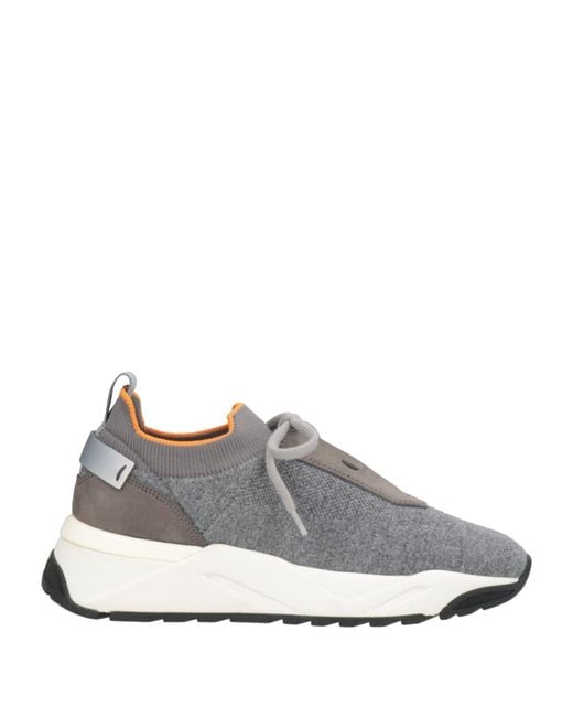 Santoni White Sneakers Textile Fibers, Leather