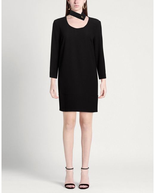 SIMONA CORSELLINI Black Mini Dress Polyester, Elastane