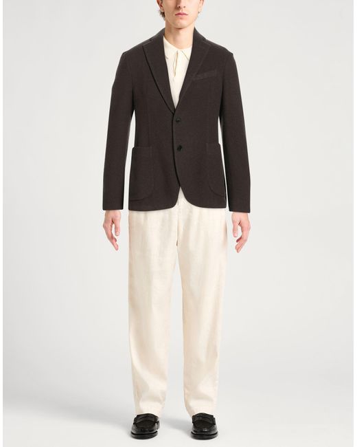 Drumohr Black Khaki Blazer Wool, Polyamide for men