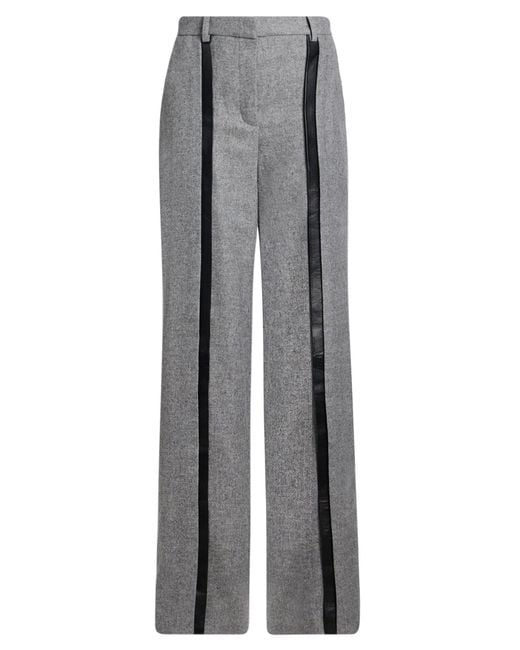 The Mannei Gray Pants Wool, Polyester, Viscose, Elastane, Leather