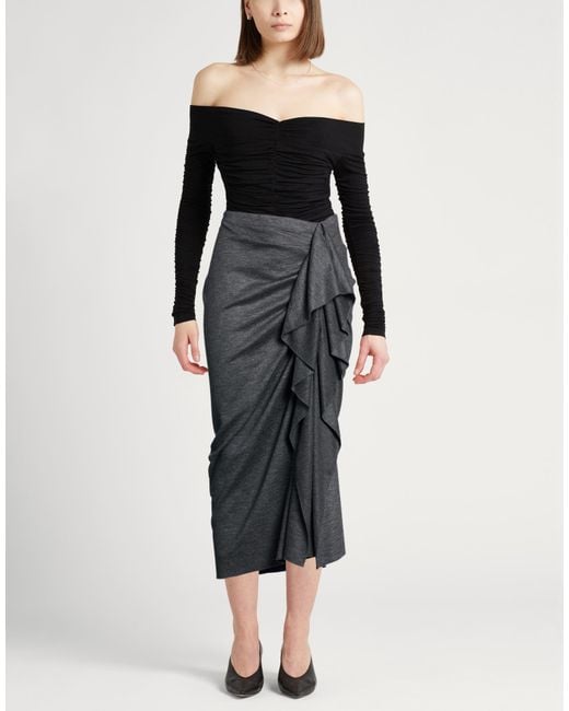Fabiana Filippi Gray Maxi Skirt Virgin Wool, Polyamide, Elastane