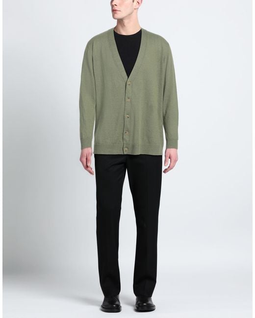 Amaranto Green Cardigan for men