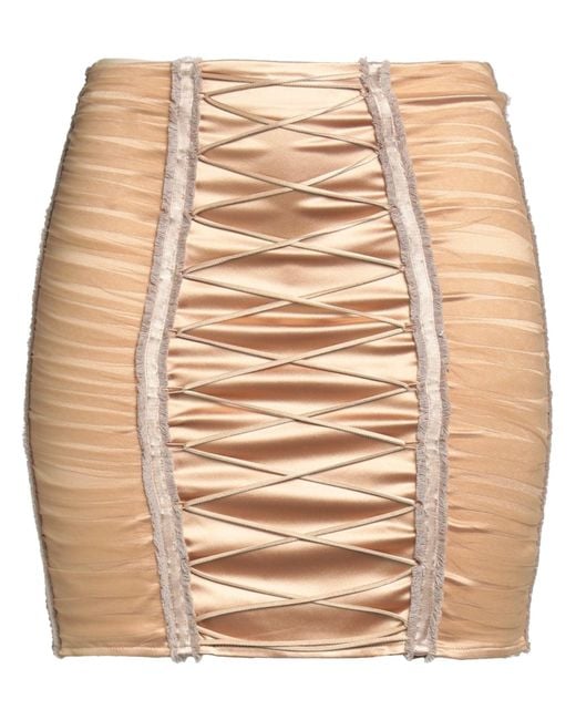 Elisabetta Franchi Natural Mini Skirt Acetate, Polyamide, Elastane