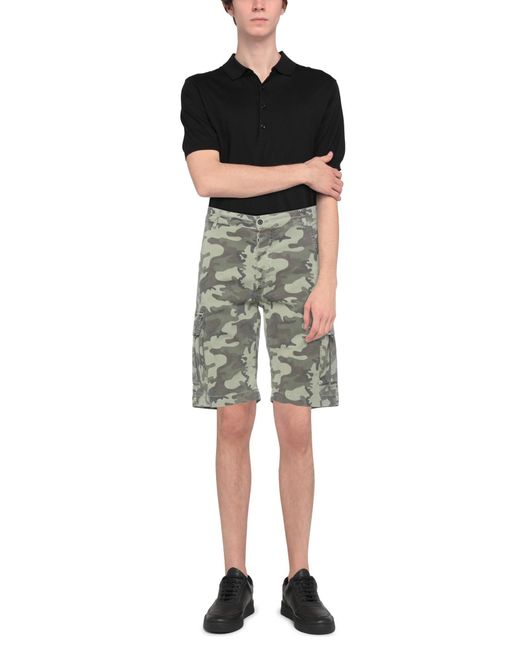 Bomboogie Gray Military Shorts & Bermuda Shorts Cotton, Elastane for men