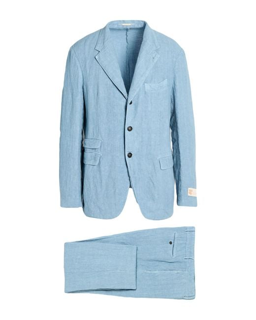 Massimo Alba Blue Sky Suit Linen for men
