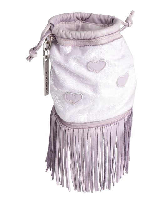 Caterina Lucchi White Lilac Cross-Body Bag Textile Fibers