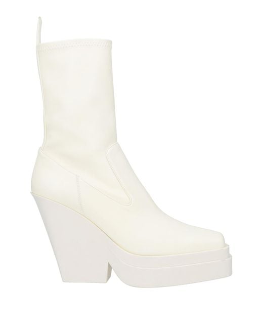 Gia Borghini White Ankle Boots