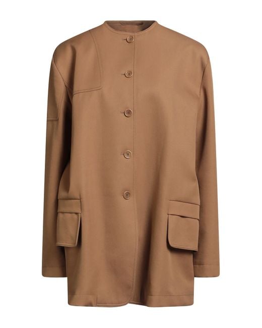 Max Mara Brown Sfilata Camel Overcoat & Trench Coat Cotton