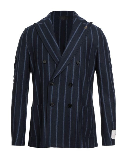 Paoloni Blue Blazer Wool, Polyester for men