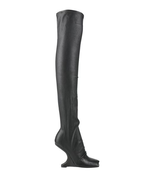 Rick Owens Black Boot Leather