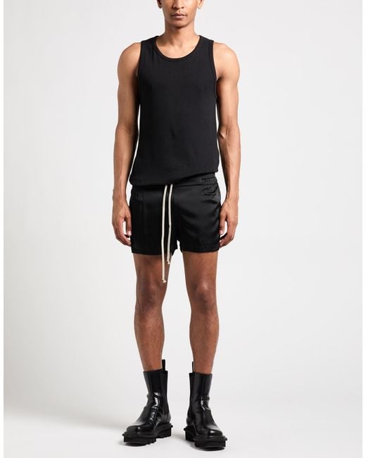 Rick Owens Black Shorts & Bermuda Shorts Acetate, Viscose for men