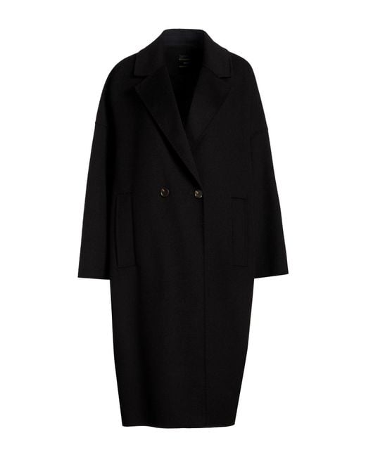 BRERAS Milano Black Coat Wool, Polyester