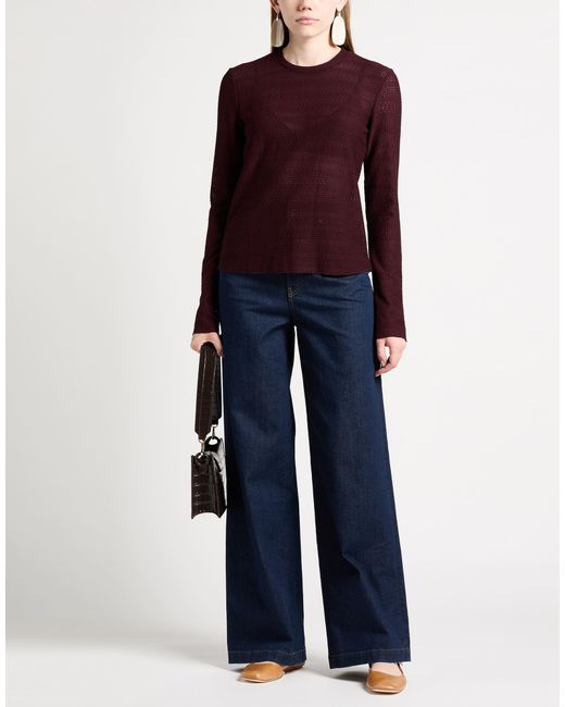 Rag & Bone Brown Burgundy Sweater Polyester, Elastane