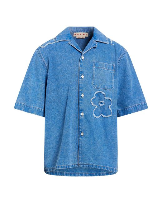 Marni Blue Denim Shirt Cotton for men