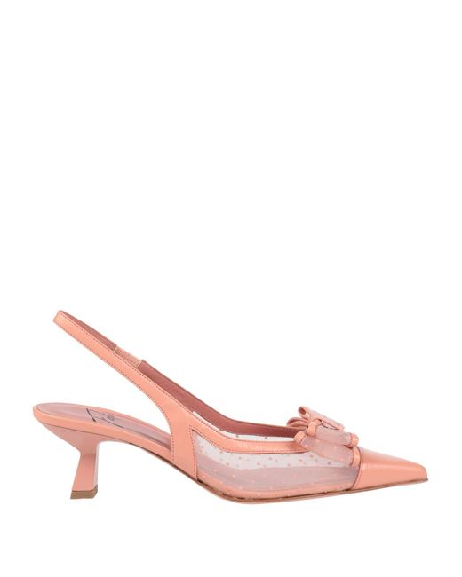 Roberto Festa Pink Antique Rose Pumps Leather, Textile Fibers