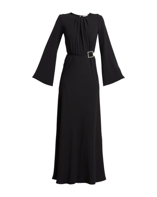 Rebel Queen Black Crystal-embellished Cutout Maxi Dress