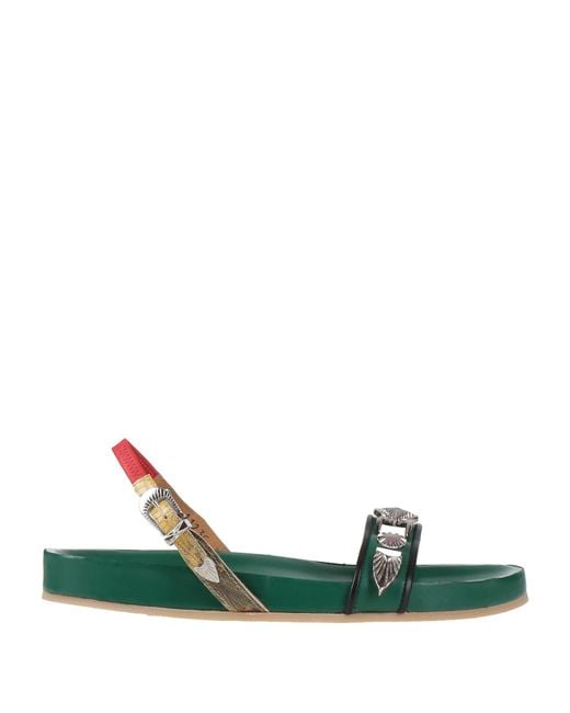 Toga Green Sandals Leather