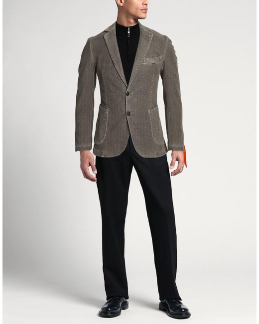 Bharnaba Gray Blazer Cotton, Elastane for men
