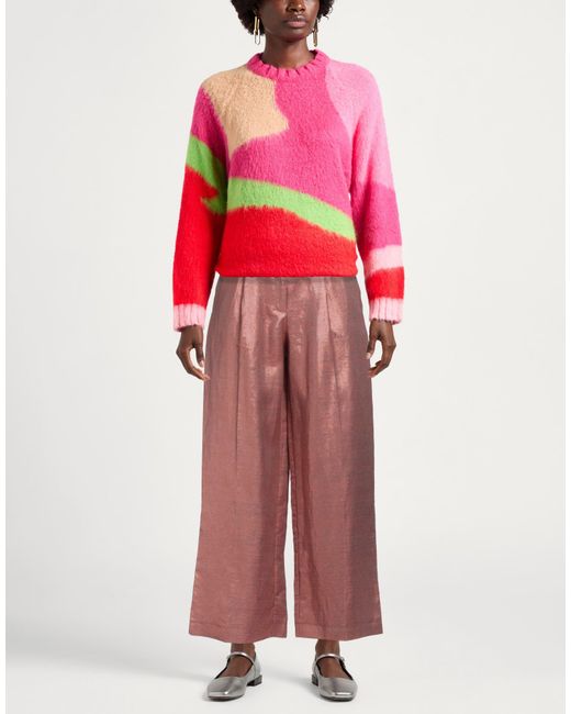 Maliparmi Red Pants Viscose, Linen, Polyester