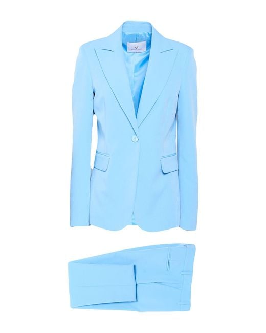 White Wise Blue Light Suit Polyester, Elastane