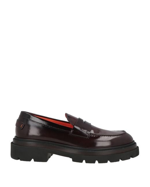 Santoni Black Loafers Leather for men