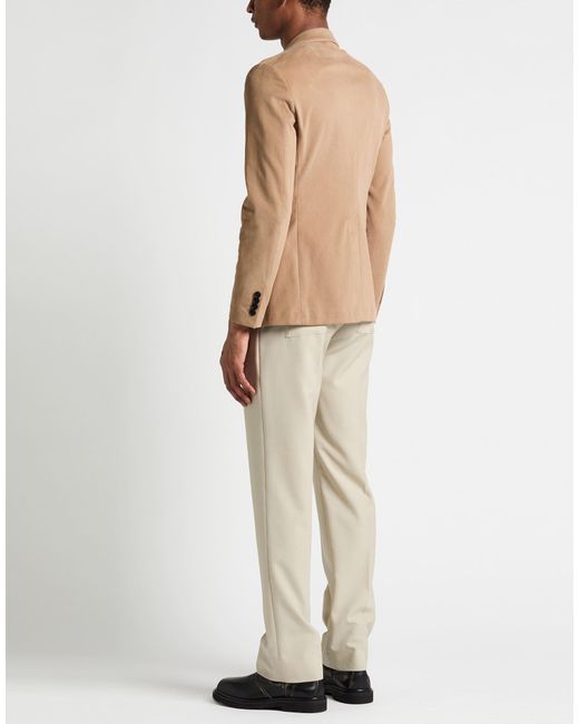 Tonello Natural Camel Blazer Cotton, Elastane for men