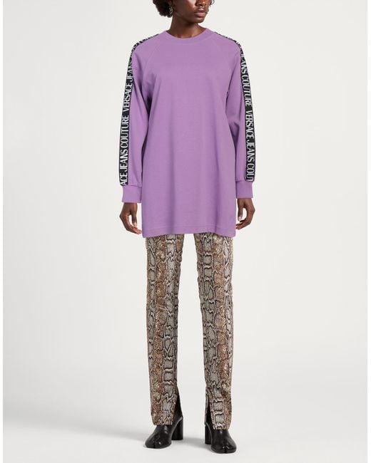 Versace Jeans Couture Purple Sweatshirt Cotton, Elastane