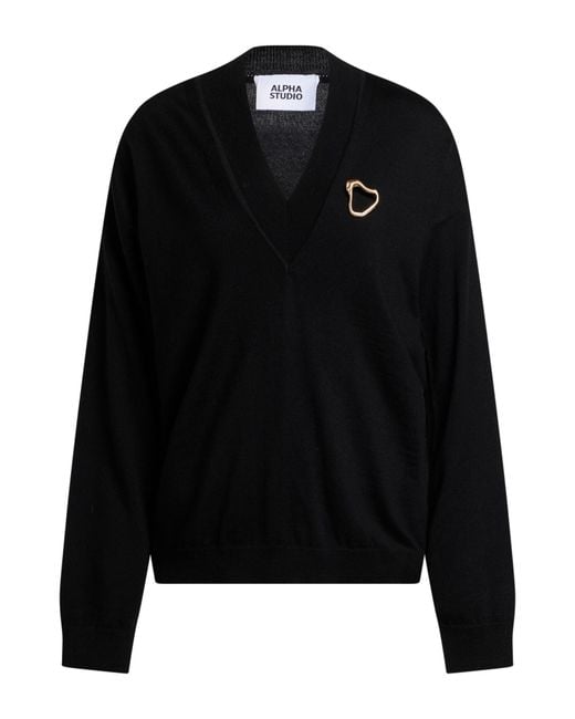 Pullover Alpha Studio de color Black